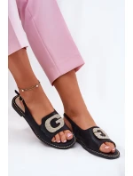 Dámské Sandály S Dekorativním Detailem Černé S.Barski KV51-081