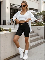 Dámské cyklistické šortky s vysokým pasem, černé, FashionStreet SY0580 Dámské cyklistické šortky s vysokým pasem, černé, FashionStreet SY0580