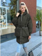 Dámská zimní oversize bunda v barvě khaki (736art)