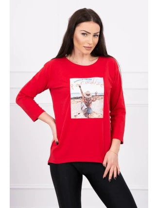 Halenka s potiskem Paradise červená