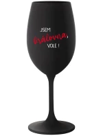 JSEM KRÁLOVNA, VOLE! - černá sklenice na víno 350 ml