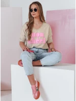 Dámská halenka CHERINO hnědá s potiskem FashionStreet RY2830