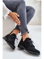 Zazoo 2959 Semišové Polobotky Oxfordky Šněrovací Na Plochém Podpatku Černé Zazoo 2959 Semišové Polobotky Oxfordky Šněrovací Na Plochém Podpatku Černé