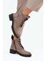 Dámské kotníkové boty na podpatku Vinceza – šedé