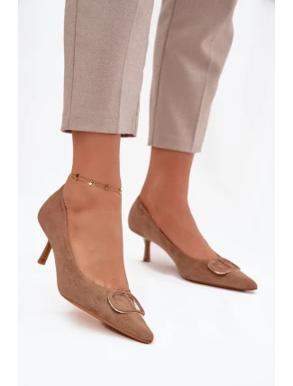 Dámské lodičky s dekorativním detailem Amelora – tmavě béžové