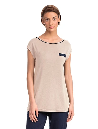 Vamp - Krátká dámská noční košile BEIGE SOLEIL S 14191 - Vamp Vamp - Krátká dámská noční košile BEIGE SOLEIL S 14191 - Vamp