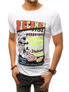 Pánské bílé tričko s potiskem FashionStreet RX4372