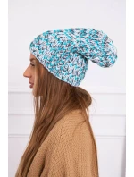 Dámská čepice Lora K312 tyrkysová+šedá