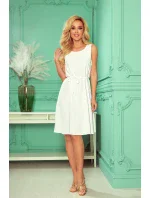 296-4 VICTORIA Trapézové šaty - barva ECRU