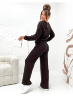 Dvoudílný úpletový komplet v čokoládové barvě (821121)