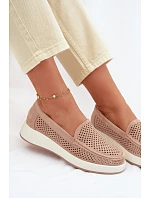 Dámské síťované mokasíny Sergio Leone MK097H béžové