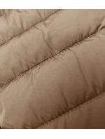 Béžová dámská prošívaná bunda s kapucí (16M9103-84)