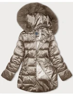 Béžová dámská bunda typu bublina S'west (B8192-12)