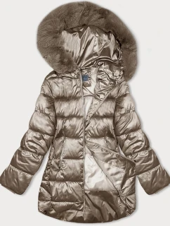 Béžová dámská bunda typu bublina S'west (B8192-12)