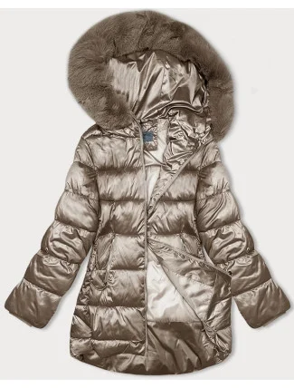 Béžová dámská bunda typu bublina S'west (B8192-12)