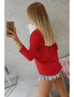 Halenka s 3D grafikou plameňáka červená