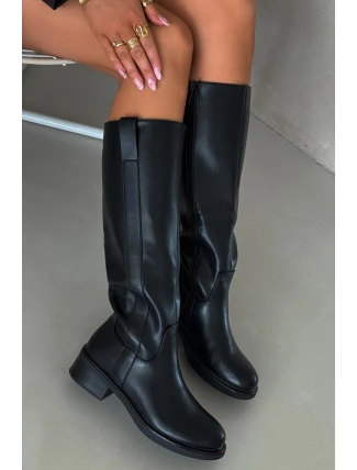 Dámské Černé Otevřené Boty Na Nízkém Podpatku Oteplené Averna