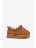 Dětské sněhule s výšivkou Prina – camel