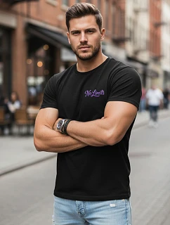 Pánské bavlněné tričko s potiskem No Limits casual black FashionStreet NX0134R