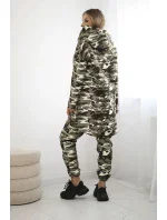 Dámská souprava s kapucí a maskáčovým potiskem khaki + ecru Dámská souprava s kapucí a maskáčovým potiskem khaki + ecru