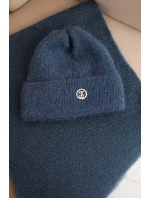 Dámská souprava s čepicí a nákrčníkem z měkké džínové pleteniny jeansový