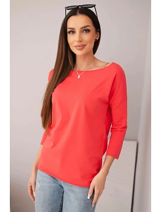 Dámská halenka s lodičkovým výstřihem malinová