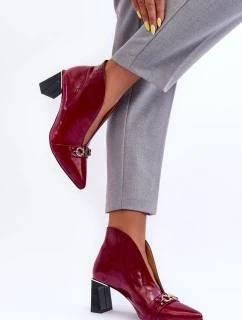 Kožené botky na sloupku Maciejka 05262-15 Fuchsia