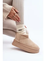 Dámské Sněhule Na Hrubé Podrážce Beige Caliksa