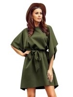 SOFIA - Dámské motýlkové šaty v khaki barvě 287-13 SOFIA - Dámské motýlkové šaty v khaki barvě 287-13