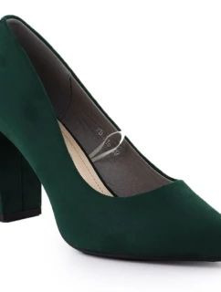 Zelené semišové lodičky na jehlovém podpatku Sergio Leone PB216