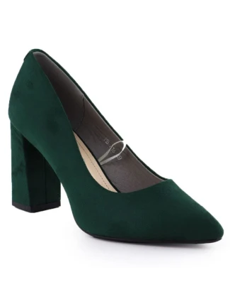 Zelené semišové lodičky na jehlovém podpatku Sergio Leone PB216