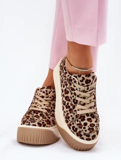 Tenisky Na Masivní Platformě Hladké Béžové Tirvanis