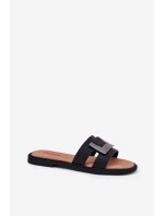 Dámské Ploché Pantofle S Ozdobným Detalem Artiker Černé 56C1336