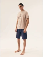 Pánské pyžamo Dreamber 42632-02X Béžová / tmavě modrá - Henderson