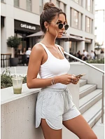 Dámské teplákové šortky GO SPORT light grey FashionStreet SY0322 Dámské teplákové šortky GO SPORT light grey FashionStreet SY0322