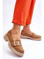 Módní semišové mokasíny tmavě béžové Eloisa