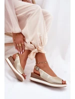 Kožené Sandály Na Klíně Artiker 56C2312 Zlaté Kožené Sandály Na Klíně Artiker 56C2312 Zlaté