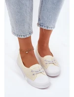 Dámské tenisky s výšivkou Lee Cooper LCW-25-31-3445L béžové