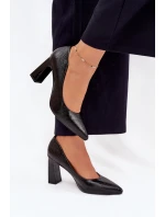 Dámské lodičky na širokém podpatku Vinceza – černé Dámské lodičky na širokém podpatku Vinceza – černé