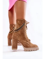 Semišové šněrovací boty Lewski Shoes 3244 / G Béžove