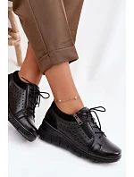 Kožené dámské polobotky na platformě Vinceza 39977 Černé