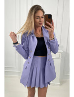 Elegantní set bund se sukní fialové barvy