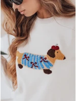 Dámský svetr CHICPAWS cream cream dog applique FashionStreet MY2542