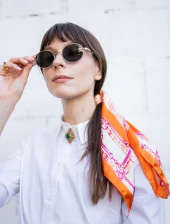 Saténová kostkovaná šála Art Of Polo 20960