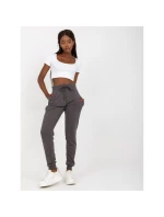 Tmavě šedé melanžové základní tepláky (B-005.05)