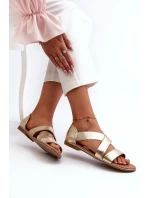 Kožené sandály se šněrováním Zlatá Apulie
