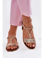 Dámské Plátěné Sandály S Pásky S.Barski KV51-120 Růžové Zlato