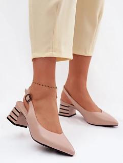 Dámské sandály na podpatku Vinceza Béžové