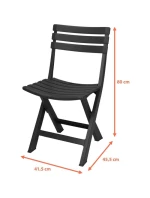 SADA 4 SKLÁDACÍCH PLASTOVÝCH ŽIDLÍ KOMODO V ANTRACITOVÉ BARVĚ