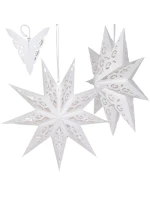 PAPÍROVÁ DEKORACE HVĚZDA 45CM 9 RAMEN BÍLÁ